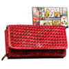 Rote Damen Geldbörse mit geometrischer Prägung – Rovicky