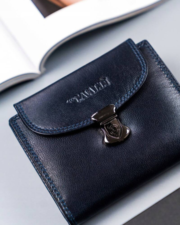 Mittelgroße Damen Geldbörse aus Leder mit Druckknopf – 4U Cavaldi