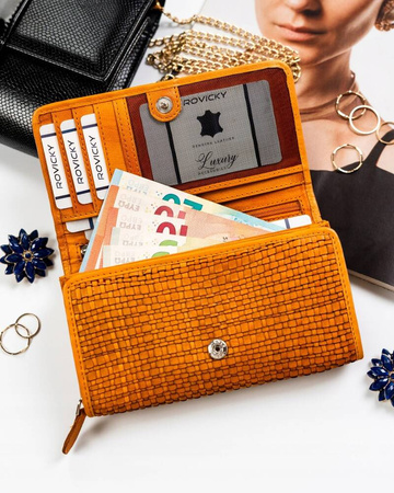 Große Damen Geldbörse aus Echtleder – Rovicky