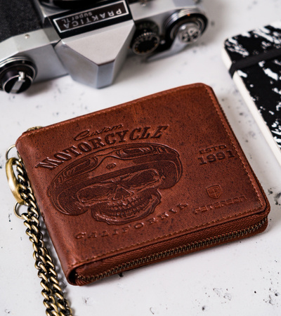 Große Herren Geldbörse aus Leder mit Kette – Peterson