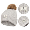 Modische Wintermütze mit Bommel in Grau – Peterson