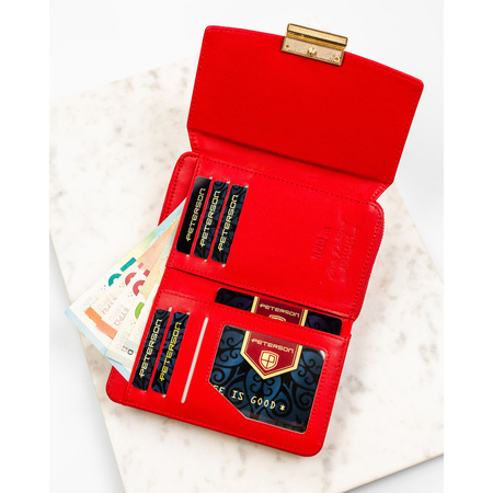 Rote Damen-Geldbörse aus Öko-Leder - Peterson