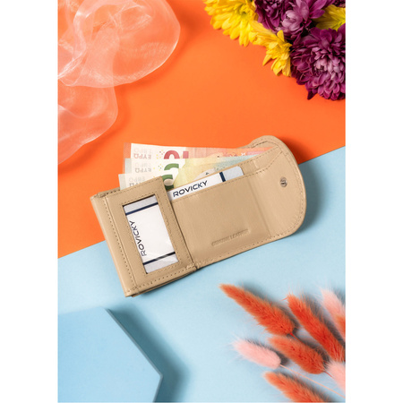 Damen Geldbörse für Münzen und Scheine aus Echtleder – Rovicky