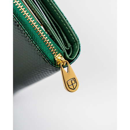 Elegante Damen Geldbörse aus grünem Echtleder mit RFID-Schutz – Peterson