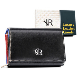 Damen Geldbörse aus Leder mit Druckknopf – Rovicky