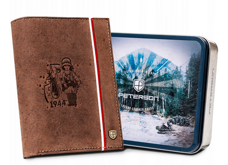Herren Geldbörse aus Leder mit patriotischem Motiv – Peterson