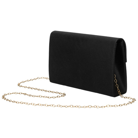Schwarze, bestickte Damen-Clutch aus synthetischem Stoff - Rovicky