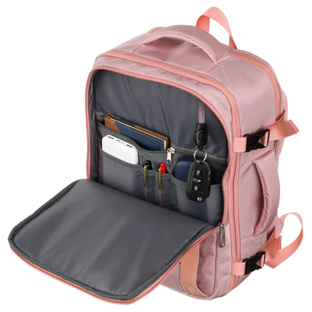 Rucksack mit Laptopfach aus pinkfarbener Cordura mit verstellbaren Trägern – Peterson