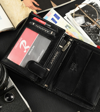 Klappbare Herren Geldbörse aus glänzendem Echtleder – Ronaldo