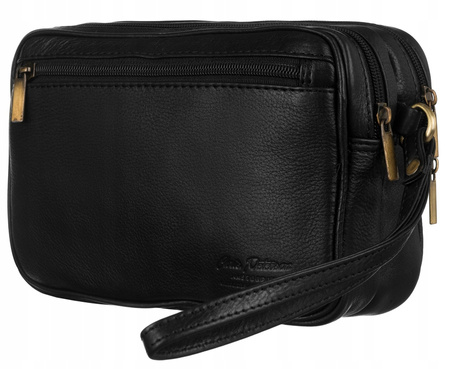 Zweifach unterteilte Herren Umhängetasche aus Leder – Peterson