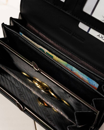 Damen Geldbörse aus Echt- und Öko-Leder mit Blumenmuster – 4U Cavaldi