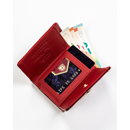 Damen Geldbörse in Rot aus glattem Leder – Peterson