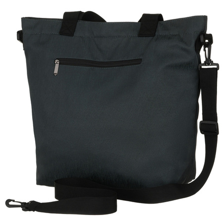 Graue Damen-Shopper-Tasche mit Reißverschluss und Außentasche – Rovicky