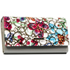 Damen-Geldbörse aus Leder, mehrfarbig, mit Blumenmuster, ausgestattet mit RFID-System - 4U Cavaldi