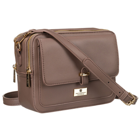 Braune Damen Umhängetasche aus Öko-Leder – Peterson