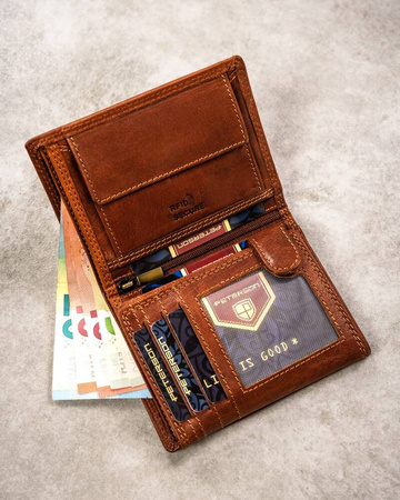 Große Herren Geldbörse aus Leder mit geprägtem Sternzeichen – Peterson