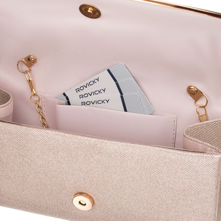 Elegante Damenhandtasche aus synthetischem Stoff in Beige - Rovicky