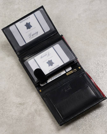 Herren Geldbörse aus Leder mit Fach für Fahrzeugschein – Rovicky