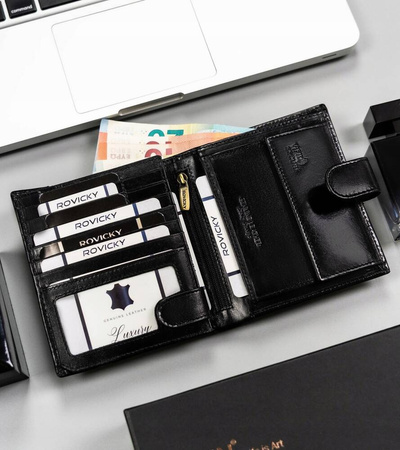 Herren Geldbörse Hochformat aus Echtleder – Rovicky