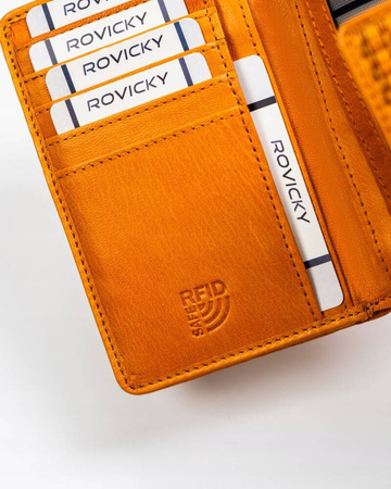 Damen Geldbörse aus Leder mit Druckknopfverschluss – Rovicky