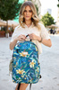 Klassischer Damen Rucksack aus Polyester mit Blumenmuster – Rovicky