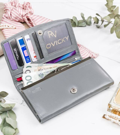 Große Damen Geldbörse aus Leder mit Druckknopf – 4U Cavaldi