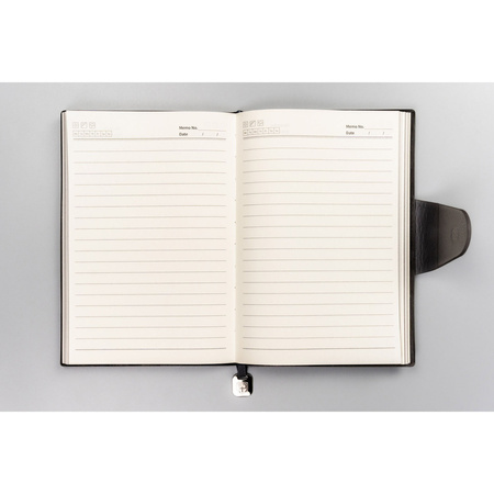 Graues Notizbuch A5 mit integrierter Lesezeichenlasche – Peterson