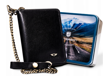 Große Herren Geldbörse aus Leder mit Reißverschluss – Peterson