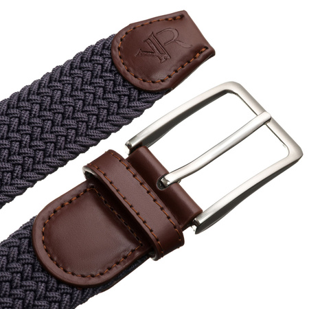 Grauer Unisex Textilgürtel mit klassischer Schnalle – Rovicky