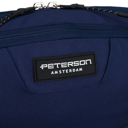 Dunkelblaue, sportliche Bauchtasche aus Polyester mit Reißverschluss – Peterson