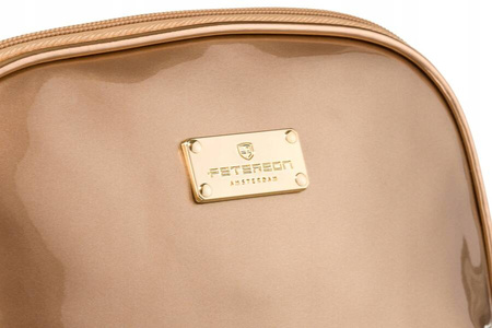 Reisekosmetiktasche in Gold aus wasserabweisendem Synthetikmaterial – Peterson