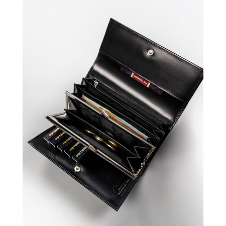 Schwarze Damen Geldbörse für Dokumente mit RFID – Peterson