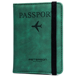 Grünes Dokumenten- oder Reisepassetui aus Öko-Leder – Peterson