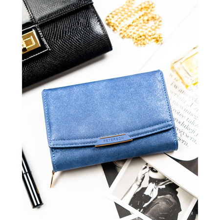 Granatrote Damen-Geldbörse aus Öko-Leder mit RFID-System – Peterson