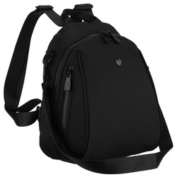 Städtischer, schwarzer Damen-Rucksack aus Polyester, an verstellbaren Trägern befestigt – Peterson