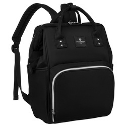 Schwarzer Rucksack aus Polyester mit Griffen zur Befestigung am Trolley – Peterson