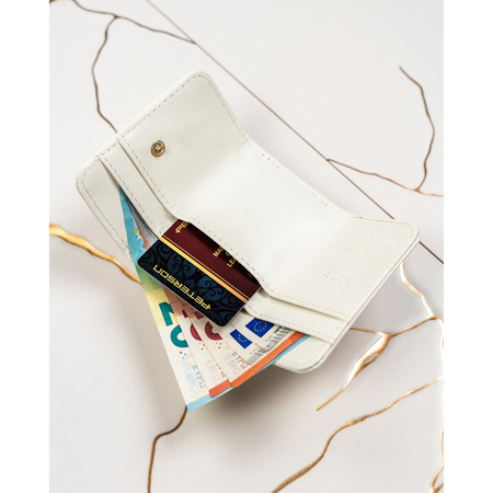 Weiße Damen Geldbörse aus Lackleder mit RFID – Peterson