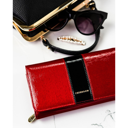 Damen Geldbörse aus lackiertem Leder mit Stiftehalter – Peterson