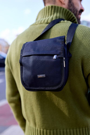 Herren Umhängetasche mit Klappe aus Polyester – Peterson