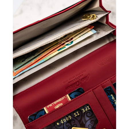 Klassische rote Damen Geldbörse aus Lackleder – Peterson