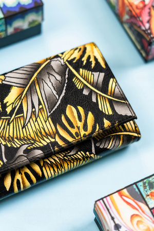 Geräumige Damen Geldbörse aus Leder mit Druckknopf – Rovicky