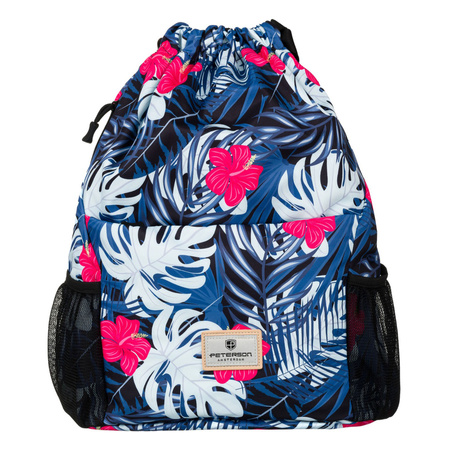 Turnbeutel aus Polyester mit modischem Pflanzenmuster – Peterson