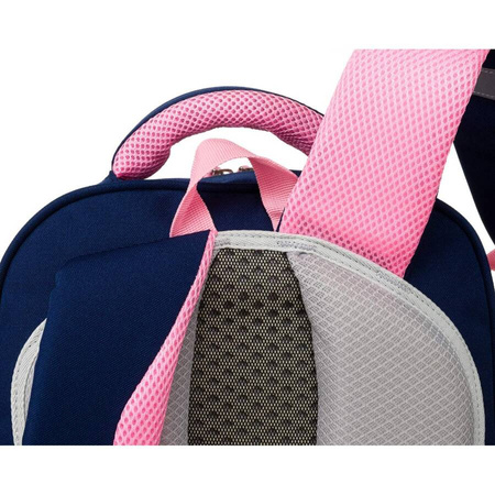 Praktischer Rucksack aus Polyester in Marineblau-Rosa auf ergonomischen Schultergurten – Peterson