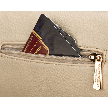 Damen-Gürteltasche in Beige aus Öko-Leder, mit Reißverschluss verschließbar – Peterson