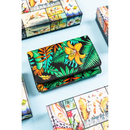 Damen Geldbörse mit Druckknopf aus echtem Leder – Rovicky