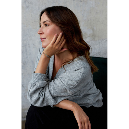 Silberner Charm Herz mit Zirkonia und Gravur für Modulararmband – Peterson