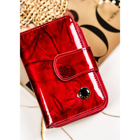 Damen-Geldbörse mit RFID-Schutz rot für Karten – Peterson