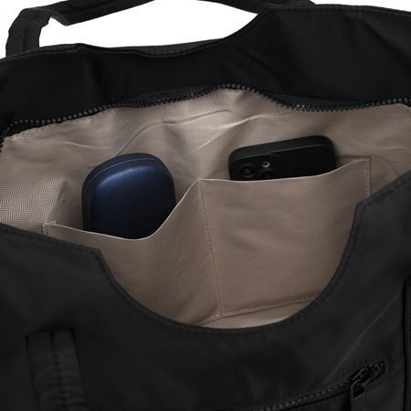 Schwarze, städtische Damen-Shopper-Tasche aus Polyester, einteilig – Peterson