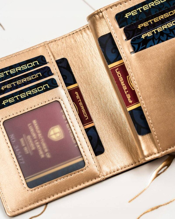 Elegante Damen Geldbörse aus Öko-Leder mit zwei Fächern – Peterson