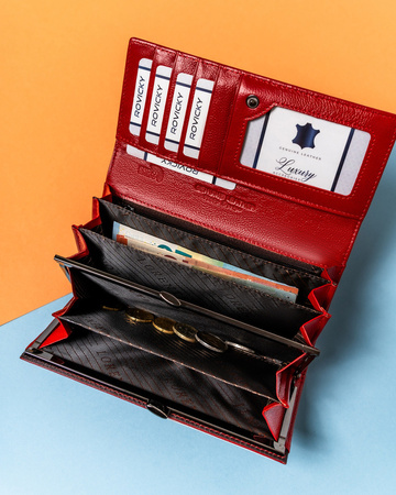 Elegante Damen Geldbörse aus Leder mit Druckknopf – Lorenti